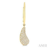 1/2 ctw Curved Tear Drop Round Cut Diamond Fashion Earrings in 14K Yellow Gold